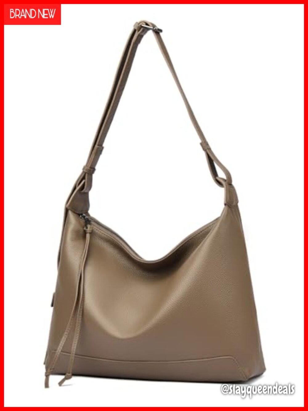 Genuine Leather Hobo Shoulder Bag Work Tote Slouchy